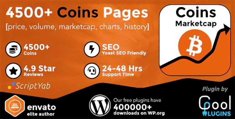 دانلود افزونه وردپرس Coins MarketCap - WordPress Cryptocurrency Plugin