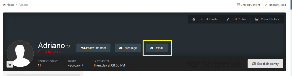  برنامه ایجاد گزینه ارسال ایمیل در پروفایل کاربران Send Email in Profile 1.0.1 